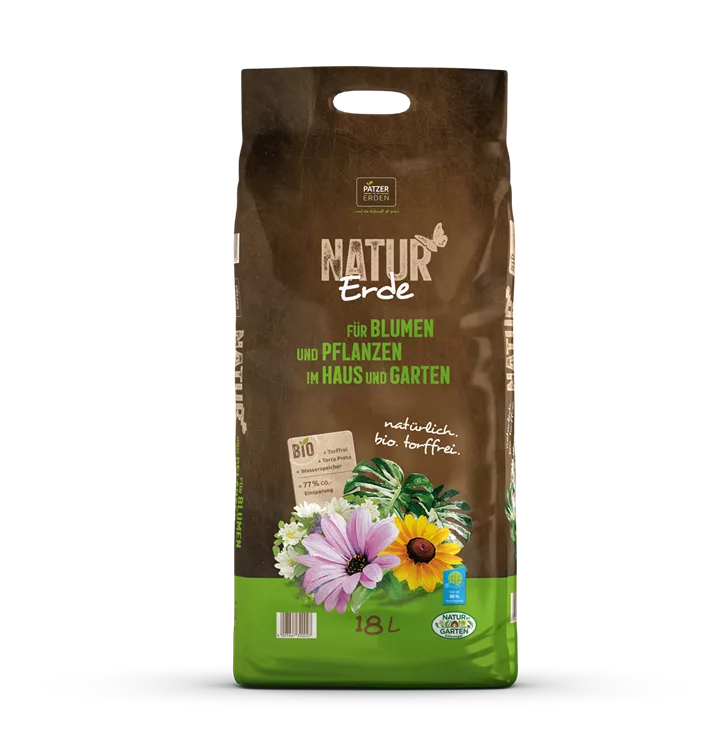 NATUR Erde für Blumen und Pflanzen im Haus und im Garten